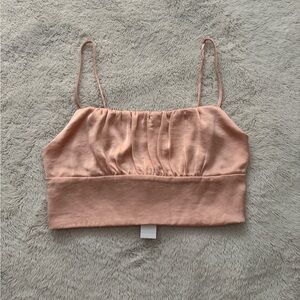 Aritzia peachy pink satin top